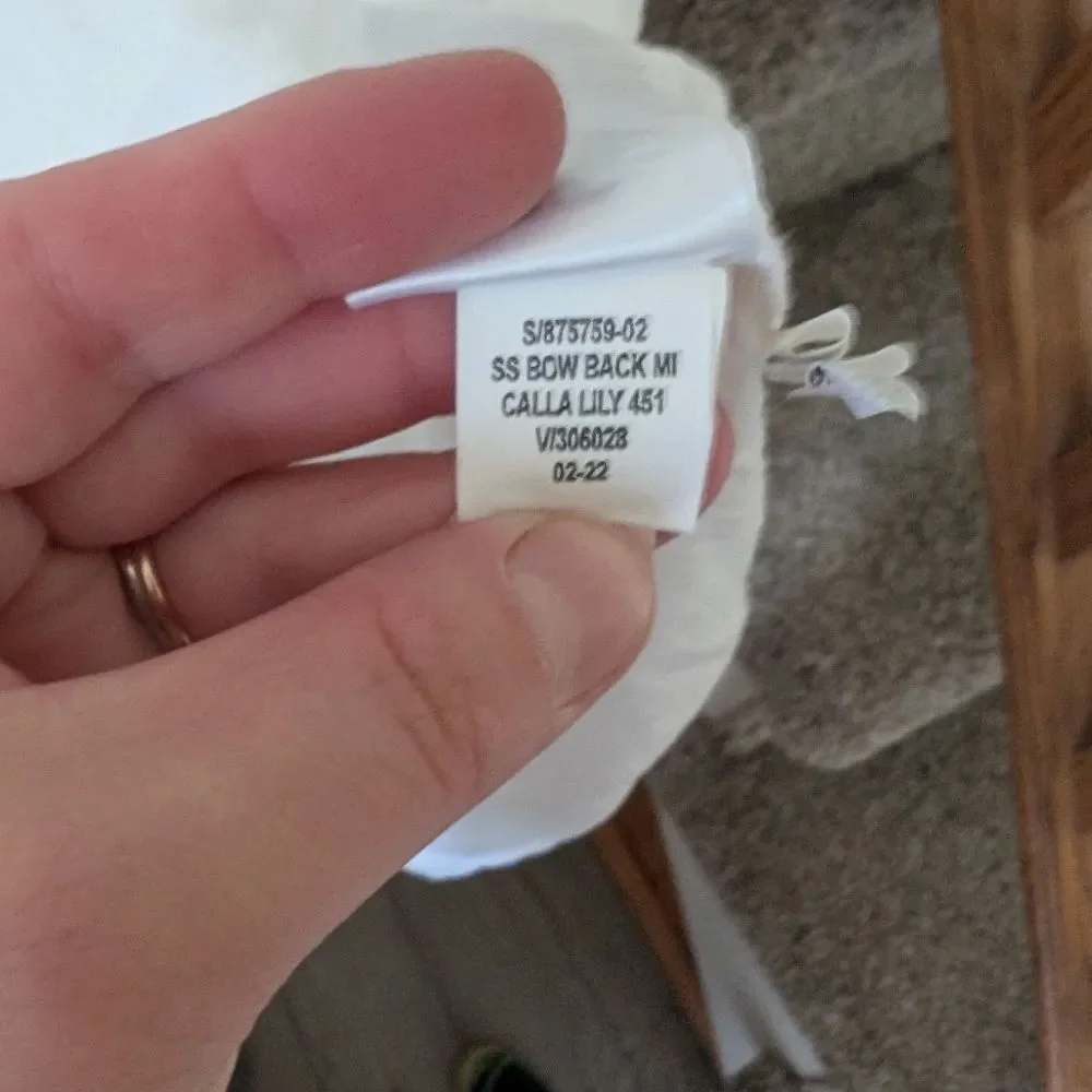 Old Navy White Puff‎ Sleeve Tie Back Cut Out Dress Size XXL